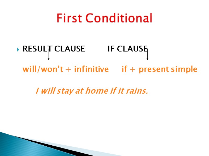 RESULT CLAUSE         IF CLAUSE  